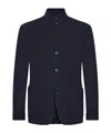 Zegna Cashmere Coat With Pockets And Collar In Blue