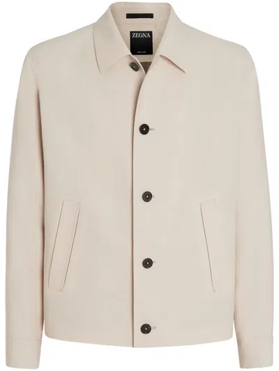 Zegna Waistcoate Workwear En Oasi Lino In Light Beige