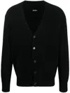 Zegna Button-up Knitted Cardigan In Schwarz
