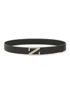 Zegna Adjustable Buckle Textured Belt In Black