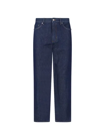 Zegna City Belt-loop Buttoned Jeans In Blue