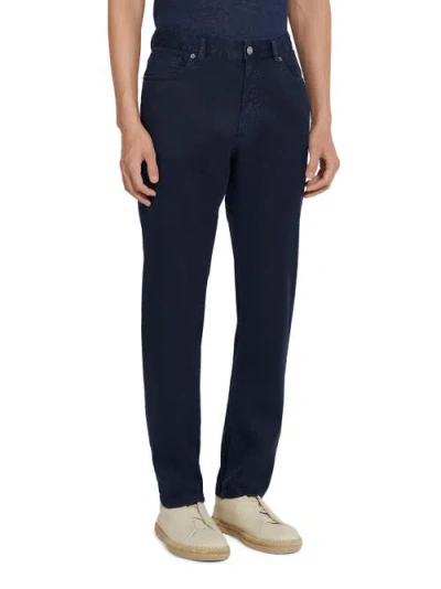 Zegna City Fit Stretch Jeans In Blue