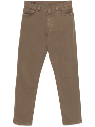 Zegna City Trousers In Brown