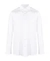 Zegna Micro Striped Trecapi Tailored Fit Long Sleeve Shirt In White