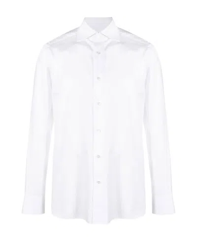 ZEGNA ZEGNA BUTTON-UP CURVED HEM SHIRT
