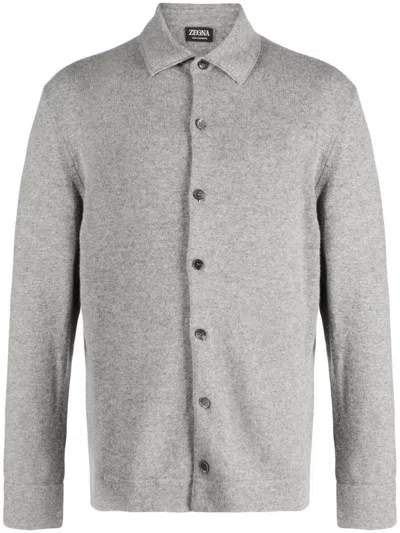 Zegna Oasi Alba Shirt Jacket Grey In Grau