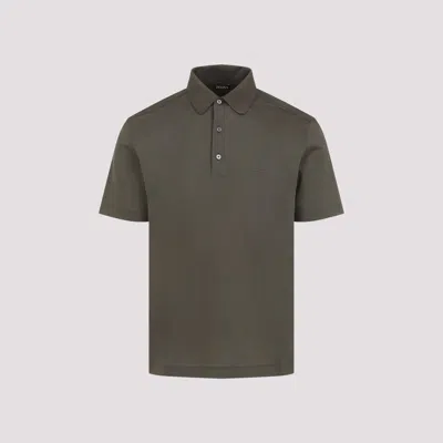 Zegna Classic Cotton Polo For Men In Green