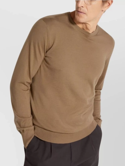 ZEGNA CLASSIC CREWNECK SWEATER WITH RIBBED HEM AND CUFFS