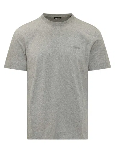 Zegna Classic Giro Neck T-shirt In Gray