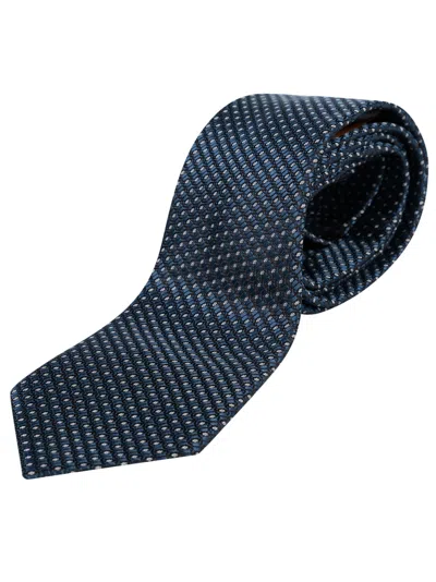 Zegna Classic Patterned Neck Tie In Blue