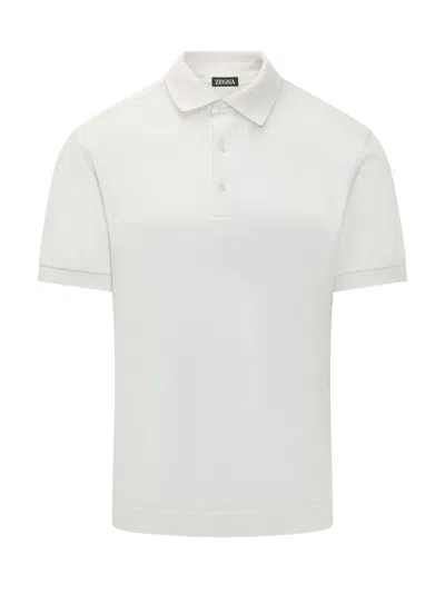 Zegna Classic Polo With Collar And Buttons In White