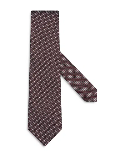 Zegna Classic Silk Tie In Burgundy