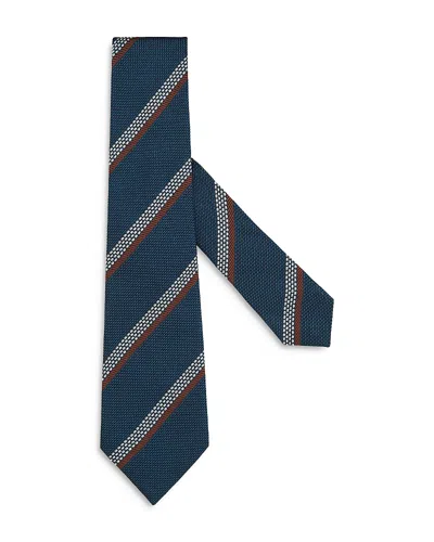 Zegna Classic Silk Tie In Teal Blue