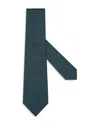 Zegna Classic Silk Tie In Teal Blue