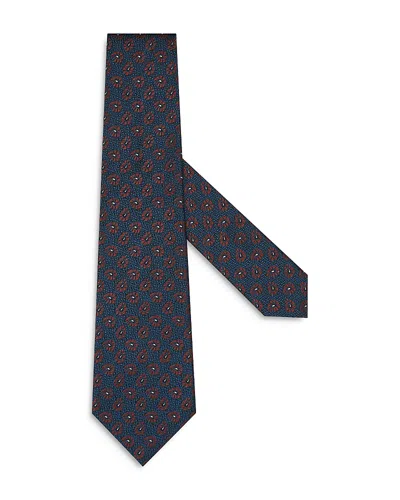 Zegna Classic Silk Tie In Teal Blue