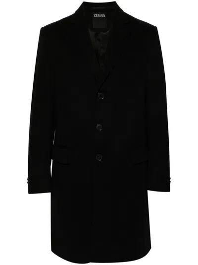 Zegna Coat In Black