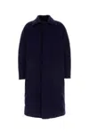 Zegna Wool Coat With Collared Design And Front Pockets In Blue