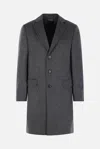 Zegna Single-breasted Buttoned Coat In Gray