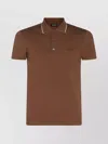 Zegna Collar Ribbed Short Sleeves Polo Shirt In Red