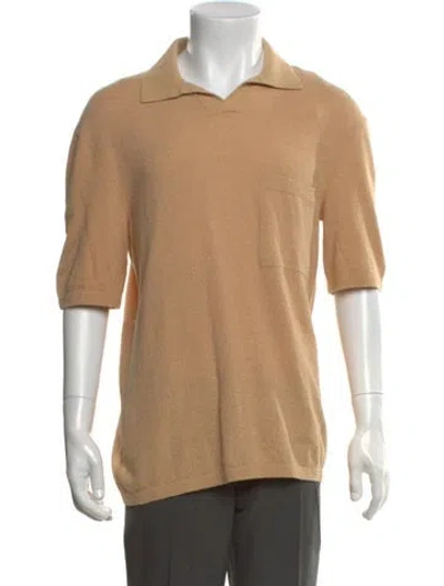 Pre-owned Zegna Collar Short Sleeve Polo Shirt In Neutral