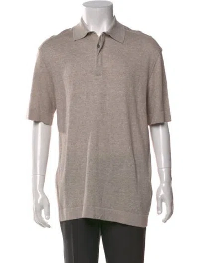 Pre-owned Zegna Collar Short Sleeve Polo Shirt W/ Tags In Pink