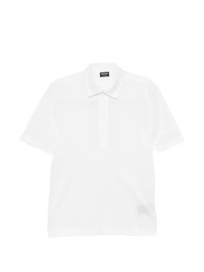 Zegna Lux Leisurewear Short Sleeve Polo Shirt In White