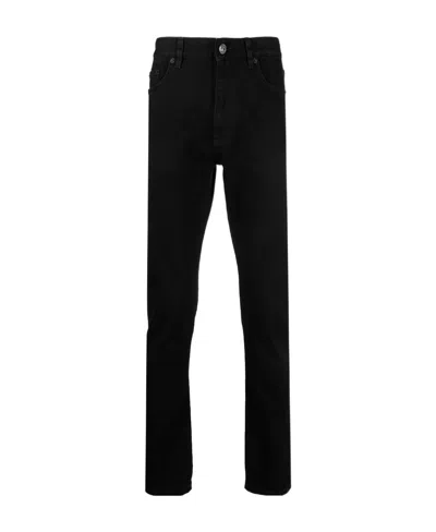 Zegna Comfort Cotton Straight-leg Jeans In Black