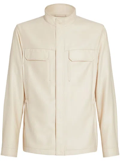 Zegna Concealed-fastening Jacket In White