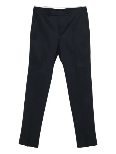 Zegna Concealed-fastening Tailored Trousers In Blue