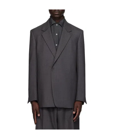 Zegna Concealed Front-fastening Wool Blazer In Black