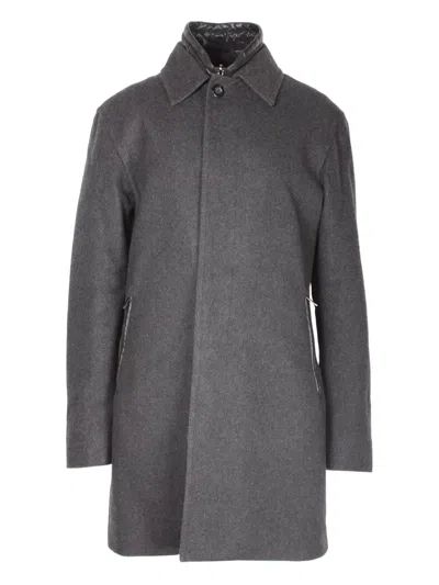Pre-owned Zegna Concealed-zip Thermore Coat In Black