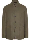Zegna Oasi Cashmere Il Conte Chore Jacket In Green