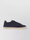 Zegna Contemporary Leather Espadrille Sneakers In Blue