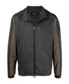 Zegna Contrast-panel Hooded Jacket In Black