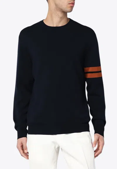 ZEGNA CONTRASTING STRIPES WOOL SWEATER