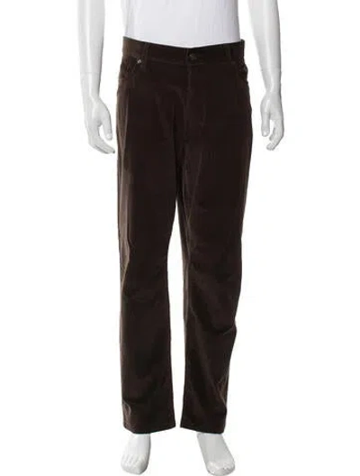 Pre-owned Zegna Corduroy Pants In Brown