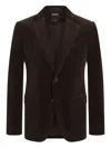 Zegna Corduroy Single-breasted Blazer In Black