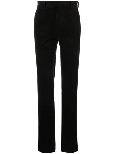 Zegna Corduroy Straight-leg Trousers In Black