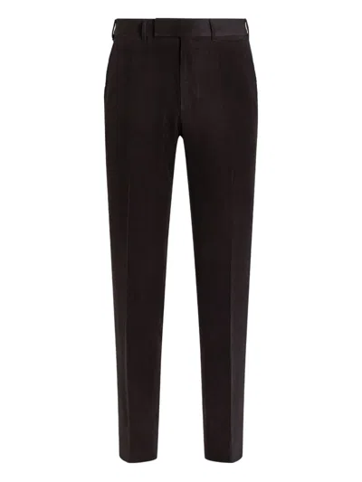 Zegna Corduroy Trousers In Brown