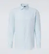 Zegna Men's Cashco Cashmere And Cotton Sport Shirt In Blue