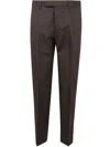 Zegna Jean Roccia En Lin Et Coton Extensible Taupe Foncé In Brown