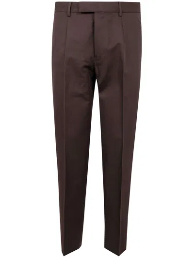 Zegna Cotton And Linen Pants By  In Purple