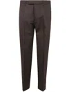 Zegna Jean Roccia En Lin Et Coton Extensible Taupe Foncé In Brown