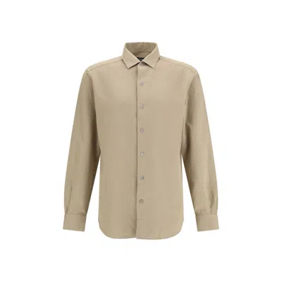 ZEGNA COTTON AND LINEN SHIRT