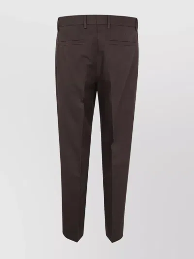 Zegna Cotton And Linen Trousers In Brown