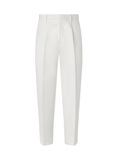 Zegna Cotton And Linen Trousers In Multi