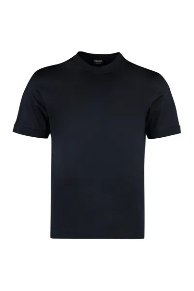 ZEGNA COTTON AND SILK CREW-NECK T-SHIRT