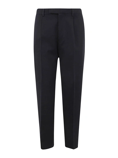 Zegna Cotton And Wool Pants In Blue