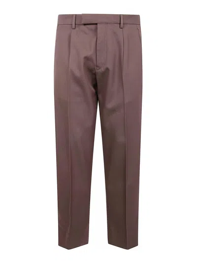 Zegna Cotton And Wool Pants In Brown