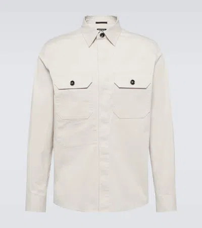 Zegna Cotton-blend Overshirt In White